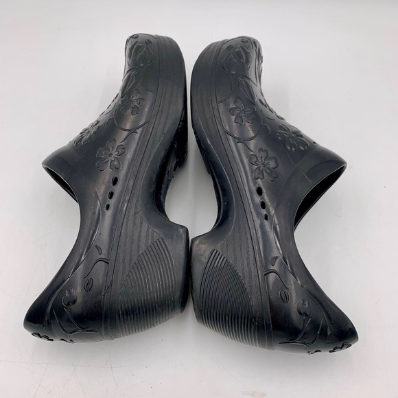 Dansko Pixie Black Floral Embossed Clogs Rubber EVA Slip Resist US 11.5-12 EU 42 - Picture 12 of 12